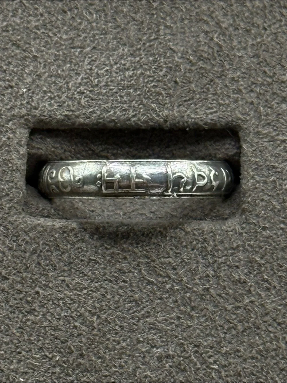 Sterling Silver Arabic Men's Engraved Band Ring